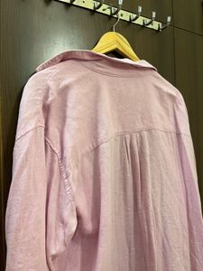 Pink Oversized Linen Shirt