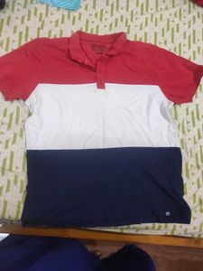 Large Color Block Polo T-Shirt