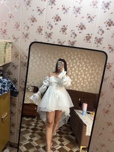Enchanting White Off-Shoulder Dress🦋🧚🏻‍♀️