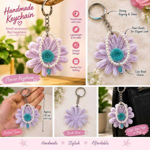floral handmade keychain pack of 1