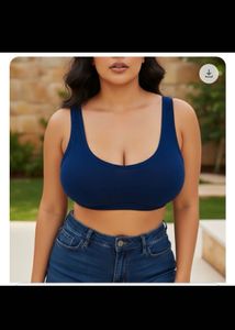 Navy Blue Cropped Tank Top