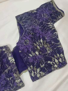 Elegant Purple Lace Saree with.blouse