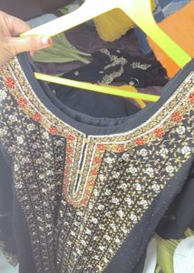Black Embroidered suits trouser dupatta