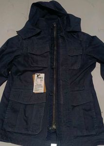 Royal Enfield Men's Dark Blue Hooded Jacket