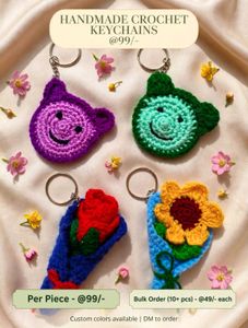 4 set of Handmade Crochet Keychains