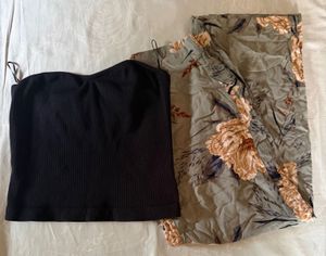 Black Top & Floral Pants Set