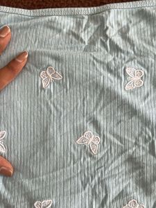 Blue Butterfly Crop Tank