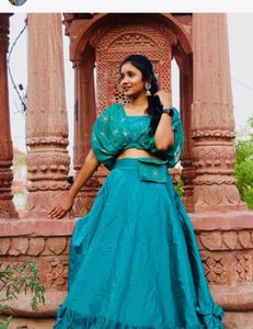 Elegant Teal Lehenga Choli Set