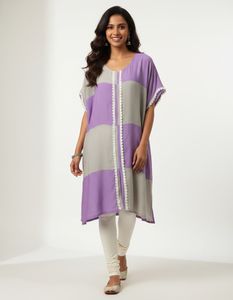 Women's Kurta - Purple & Grey
