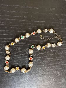 Edgy/Standout Pearl &amp; Stone Necklace