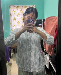 White Strip Shirt + Scarf In Combo