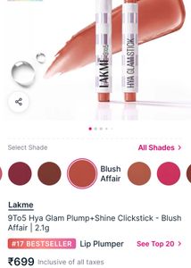 Lakme Hya Glam Clickstick - Blush affair