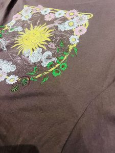Brown Graphic Print T-shirt