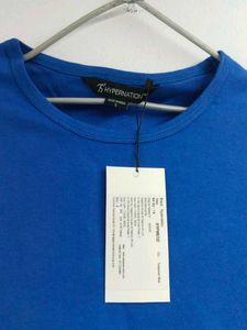 Women's Blue Long Sleeve Crewneck T-Shirt