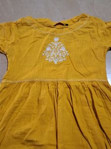 Yellow Embroidered Kurta