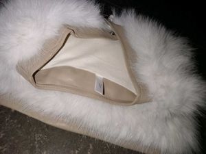 White Furry Vest with Bow Details