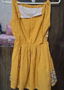 Yellow halter neck short kurti