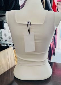 Cream Crop Tank Top