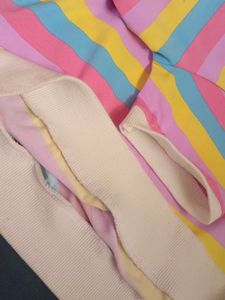Striped Tee with Heart Detail