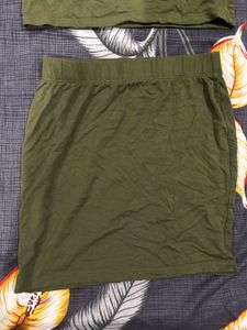 Olive Green Mini Skirt
