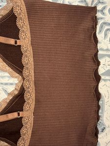 H&amp;M Brown Lace Cami Top