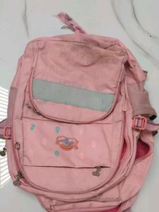 Pink Backpack with Rainbow Detail