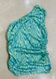 Vibrant One-Shoulder Ruched Top