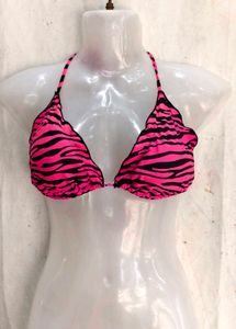 Hot Pink Tiger Print Bikini Top