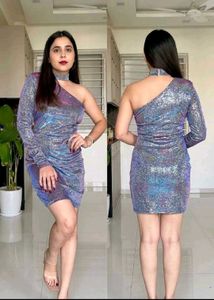 Sparkling One-Shoulder Mini Dress