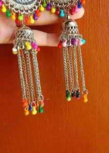 Boho Mirror Jhumka Earrings