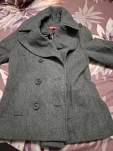 Classic Grey Wool Blend Coat