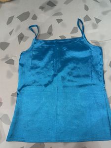 Aqua Satin Tank Top
