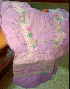 Brand New Purple Colour Beautiful Girls Kids Frock