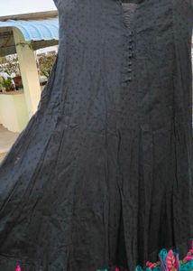 Boho Embroidered Black Maxi Dress