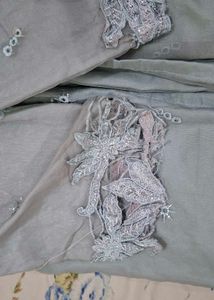 Elegant Grey Embroidered Kurta Set