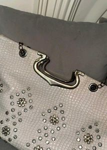 Sparkling White Embellished Handbag