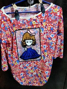 Cute Cartoon Print Top