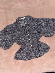 Stylish Printed Puff Sleeve Top