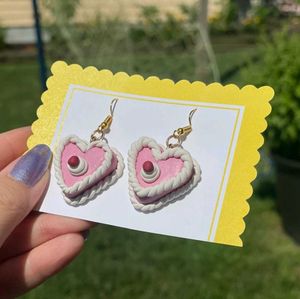 Strawberry Icing Cake Earrings