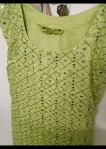 Lime Green Sequin Mini Dress
