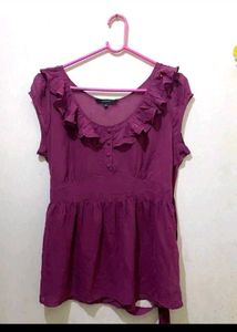 Ruffled Purple Peplum Top