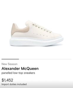 Alexander McQueen White Leather Oversized Sneakers