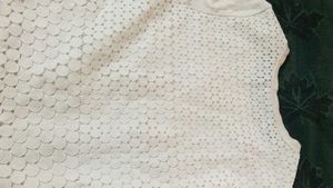 Cream Lace Pocket T-Shirt