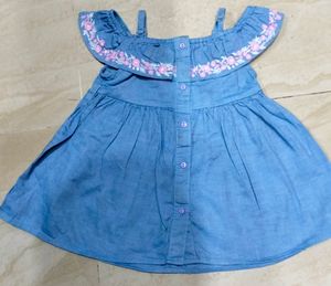 Denim Beby Girl Beautiful Ruffle Dress