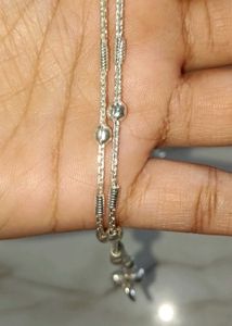 Elegant Silver Anklets with Crystal Charms