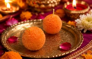 Orange "Modak  Candles "