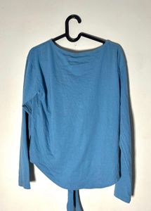Combo of 2 Full Sleeve Tie-Up Tops | Blue &amp; Peach