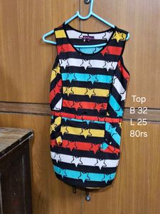 Colorful Star Print Sleeveless Top