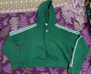 Green Adidas Cropped Hoodie