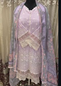 Beautiful Lilac Chikankari Kurta Set